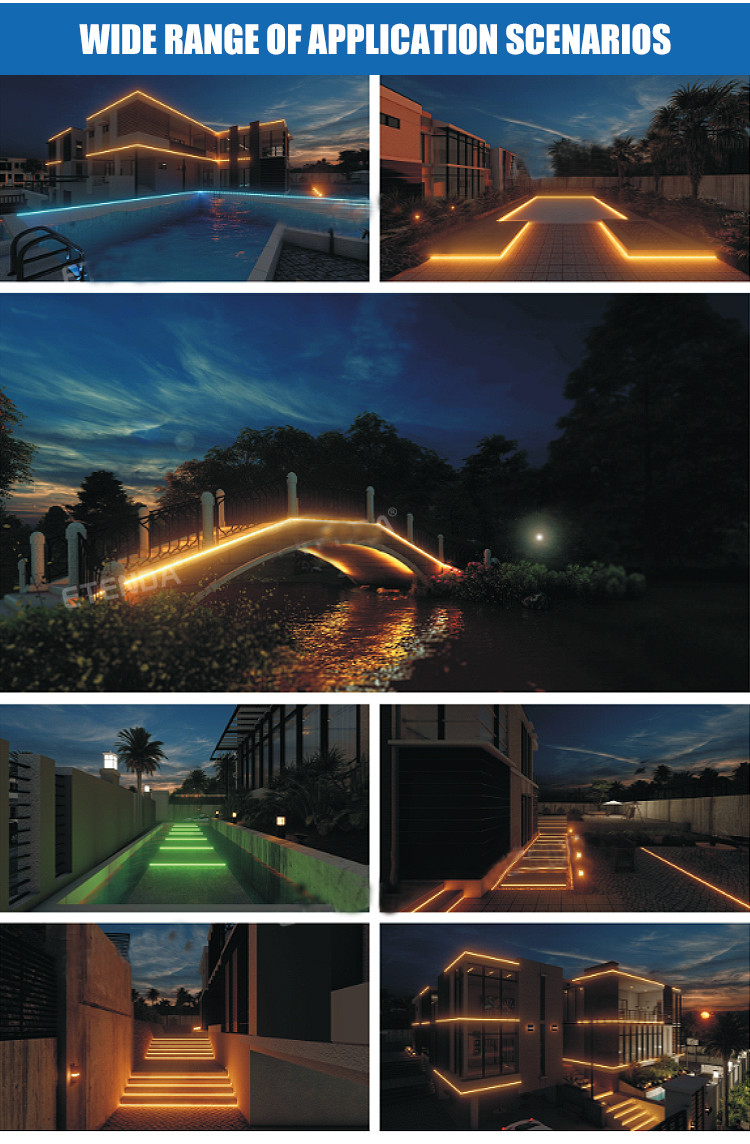 10m 2835 Outdoor Rope Solar Lights 3500K LiFePO4 Solar Led Tape Lights