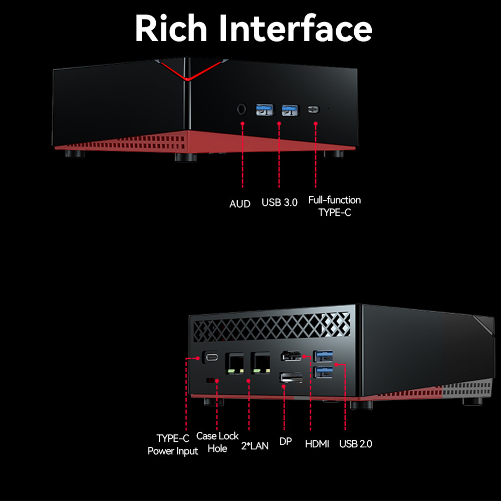 AMD Ryzen 5 5600U Mini PC Hexa Core PC Dual Ethernet Dual Channel DDR4 For Gaming