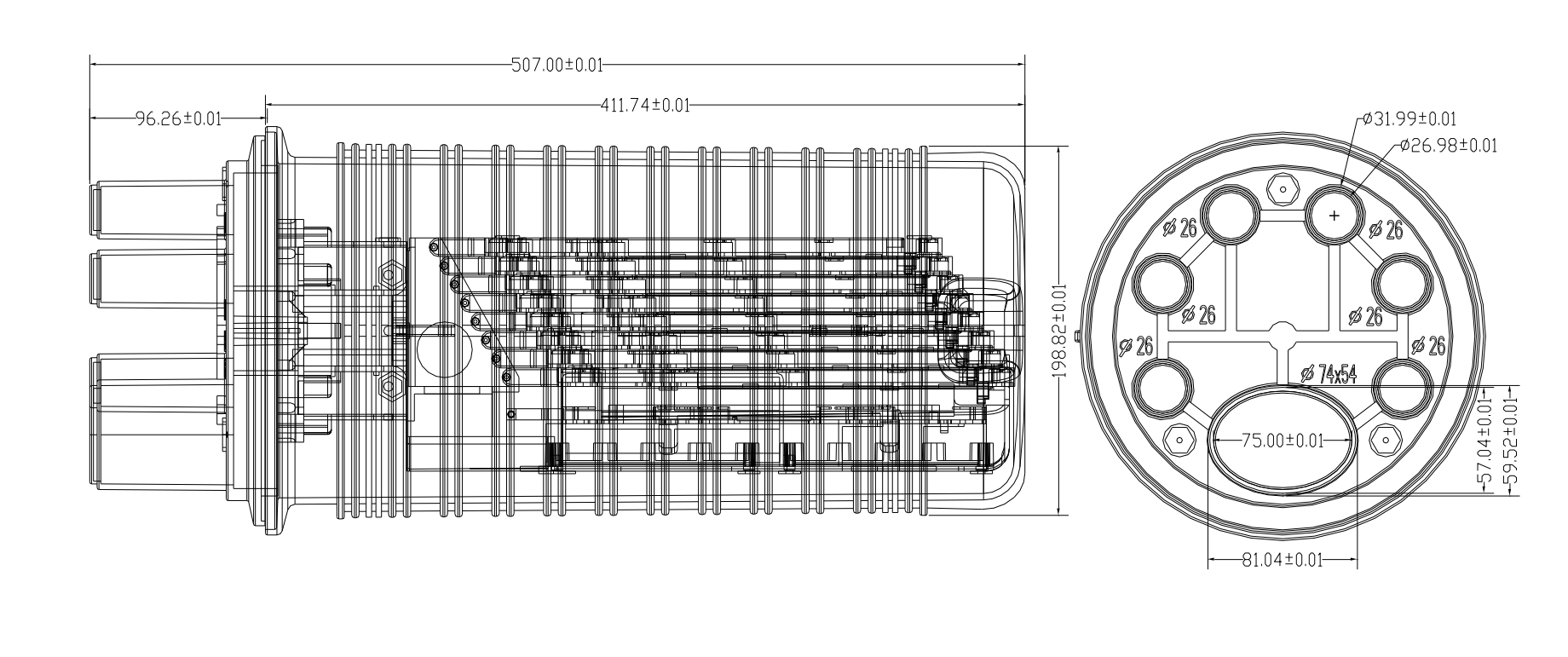 Max 288 Cores Fiber Optic Splice Closure Dome for 1 Input 8 Output FTTH Junction