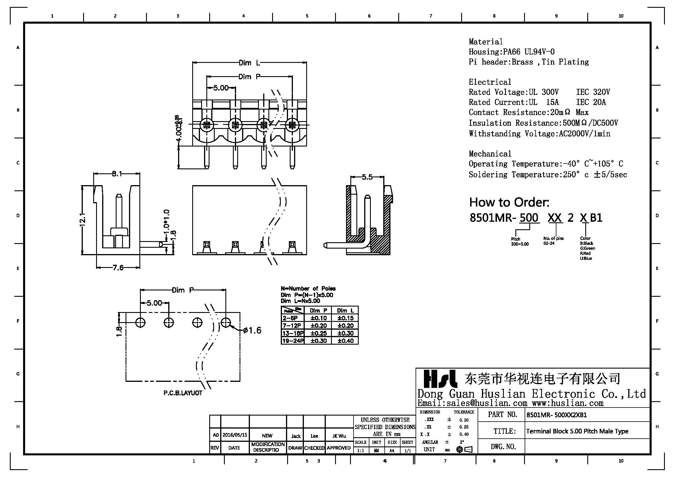 13position terminal block 3.81/5.00/5.08/7.62mm ptich clamp female socket free hanging type