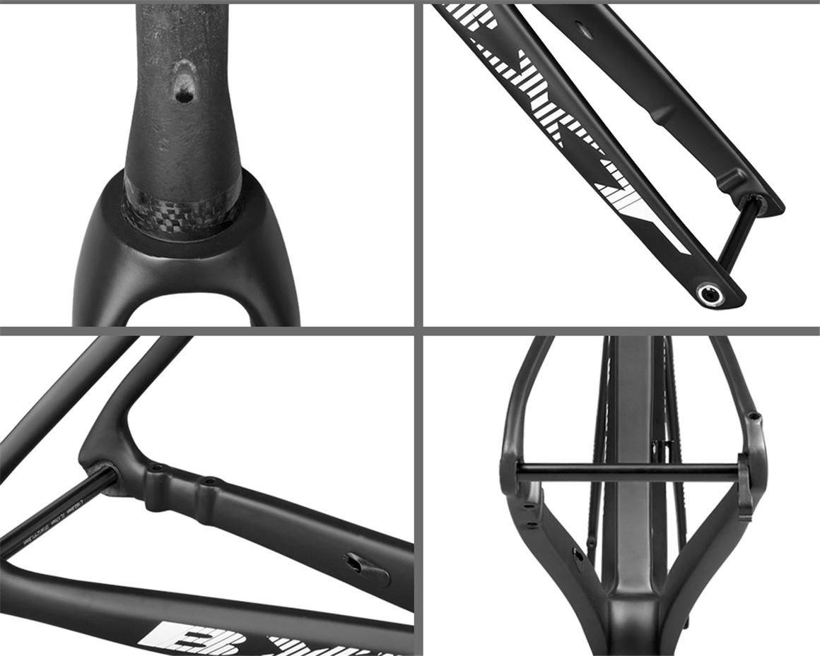 Custom Full Carbon Fiber Road Bicycle Frames 700C Disc Brake Small 47cm