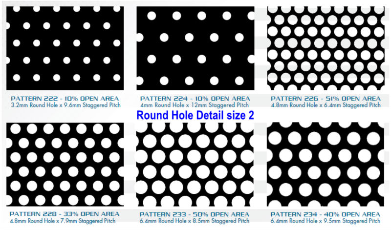 Standard Round Hole Perforated Metal (Real Size)