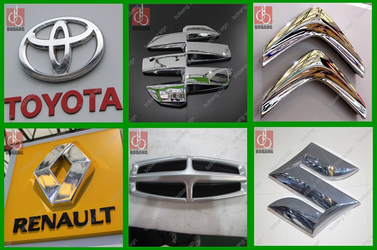 waterproof outdoor/indoor vacuum forming metal plastic arcylic LED car logo