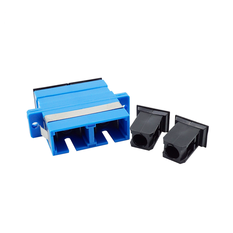 SC UPC Fiber Optic Adapter Single Mode Duplex Blue Color PC Material