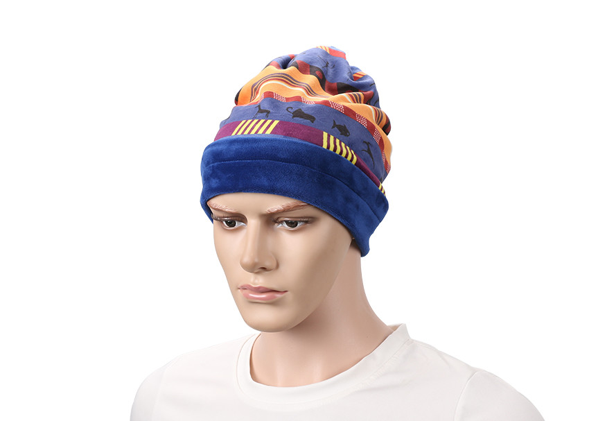Unisex Winter Hats Velvet Warm Digital Printed Multifunctional One Size