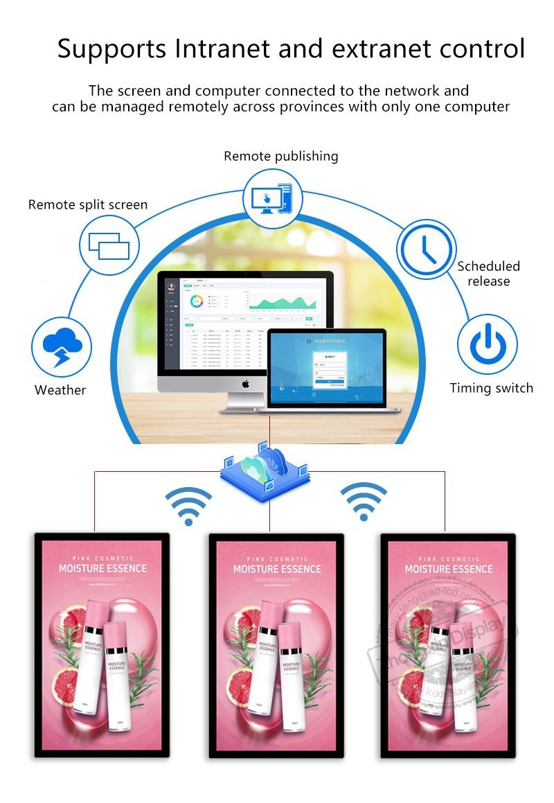 Stylish Android/Windows Digital Signage With 16.7M Color 2GB RAM Video Autoplay