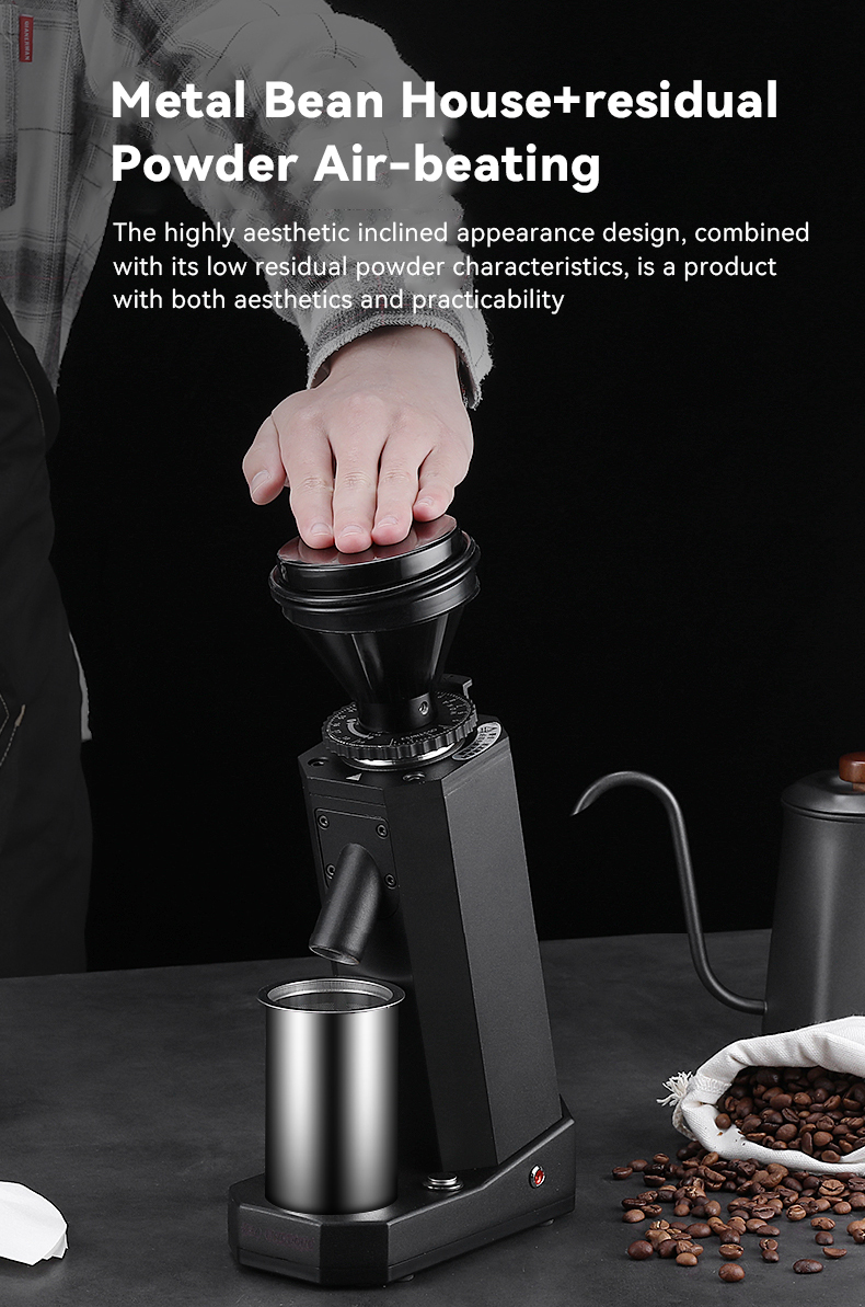 180W Commercial Coffee Maker with Electric Stainless Steel Conical Burr Coffee Grinder