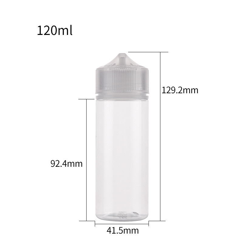 120 ml Clear Oil Dropper Bottle Flask With Black/White Dropper Tamper Evident