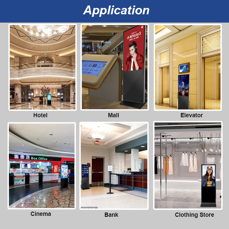 43-65 Inch Floor Standing Android Screen Panel Kiosk Lcd