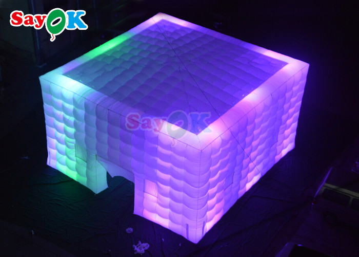 Customized Air Cube Tent Inflatable Nightclub Wedding Photo Booth With Colorful LED Light
