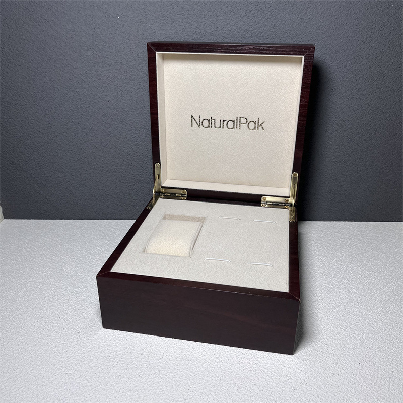 Custom Luxury Red Wood Paper Packaging Box for Watch Watch Set Gift