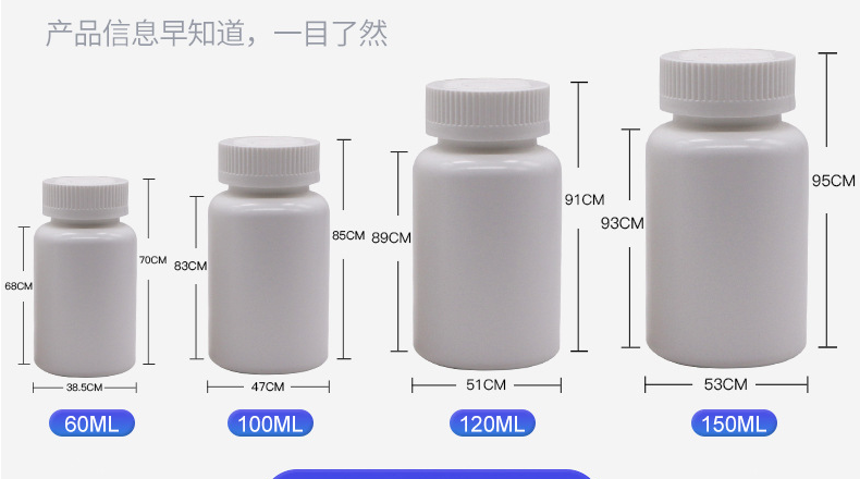 30ml Capacity HDPE Portable White Plastic Pill Tablet Container with Child Safety Cap