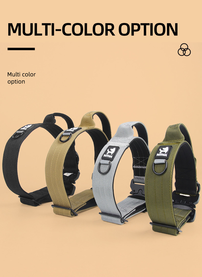 Tactical Dog Collars And Leashes For Medium To Large Dogs In Black