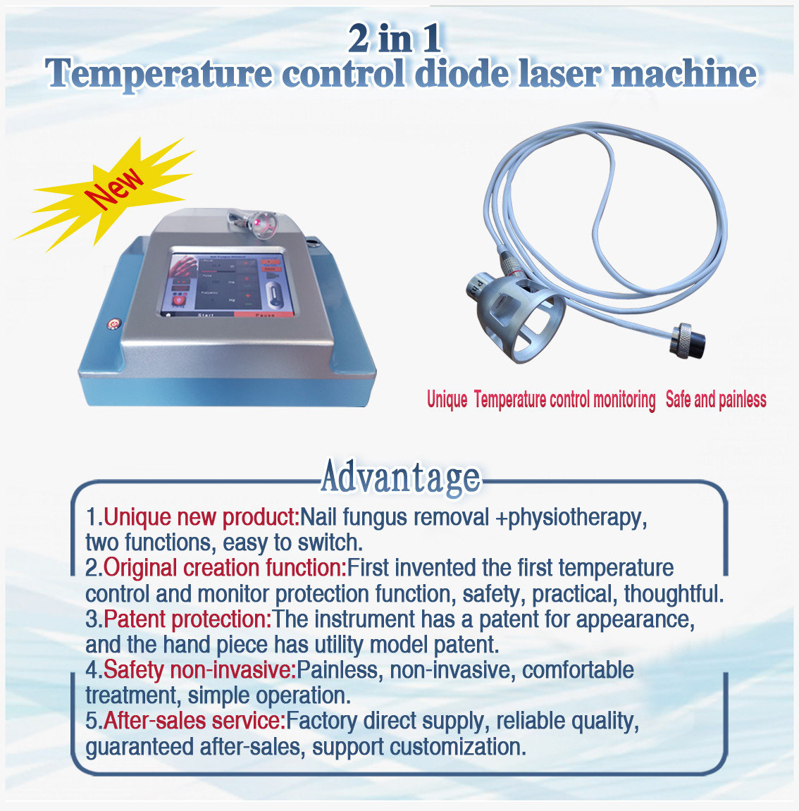 Blood Vessels spider vein treatment Machine 1 - 30W Power 980nm Wavelength