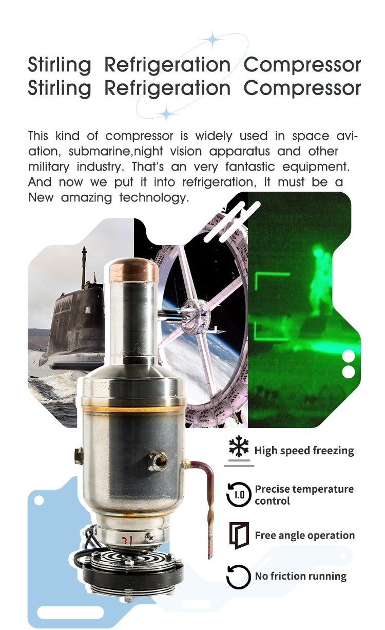 Portable Ultra Low Temperature Laboratory Freezer -86c to 25c with Free Piston Stirling Cooler