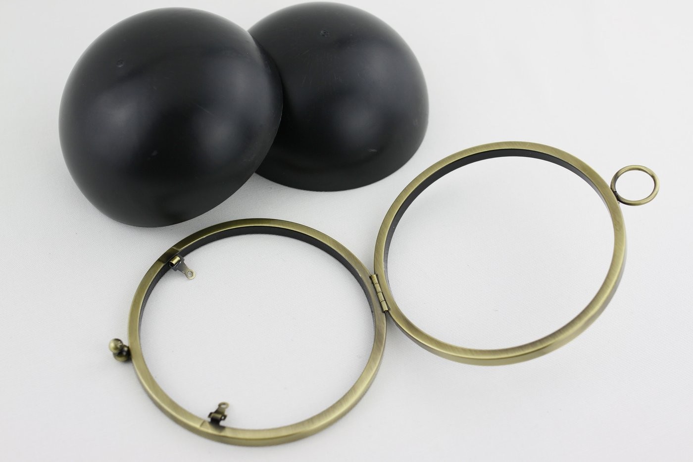 Antique Brass Ball Shape Plastic Purse Frames With O Ring Clasp