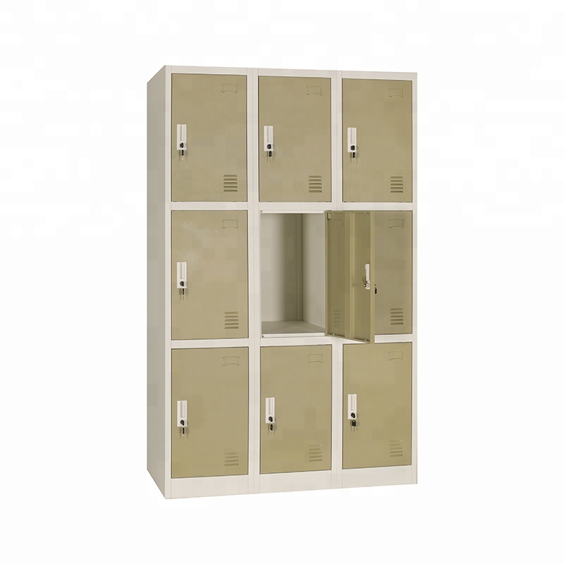 Personal Three Line 9 Doors Outdoor Metal Staff Lockers