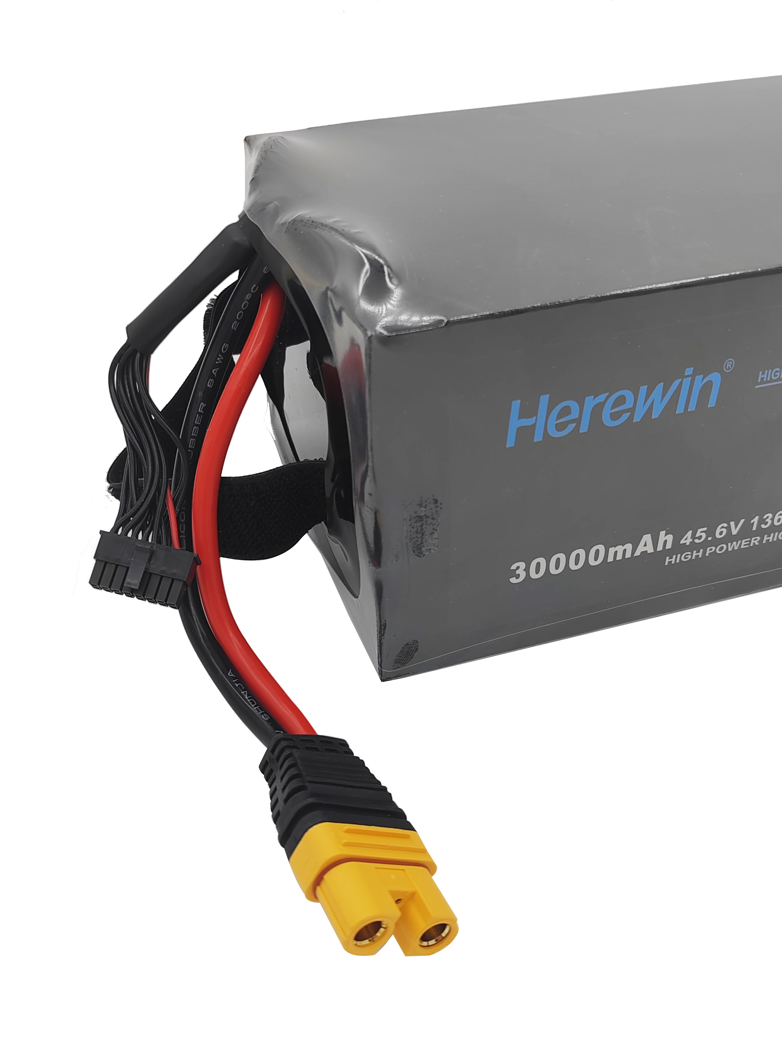 Soft Pack Herewin 12S 45.6V 30000mAh LiHv Uav Drone Battery 25C