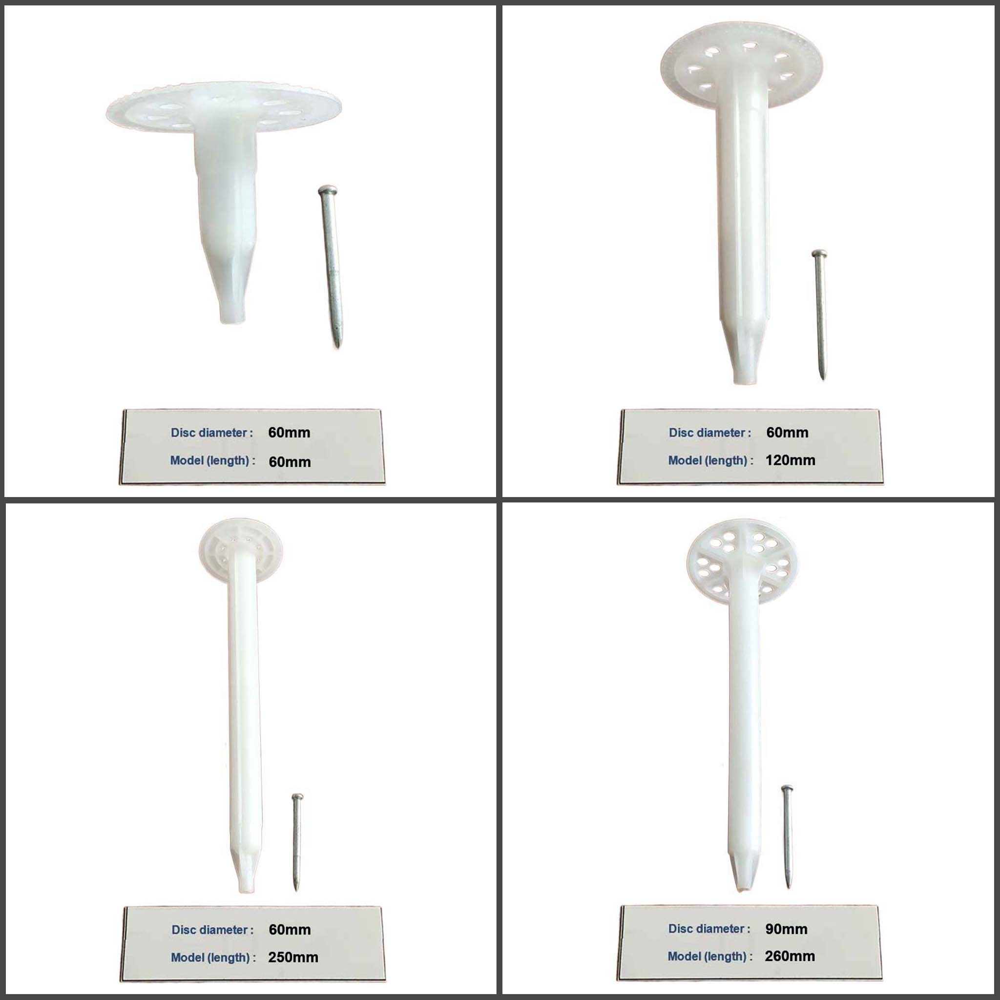 White Plastic Drywall Anchors / External Insulation Board Fixings Strong Penetration