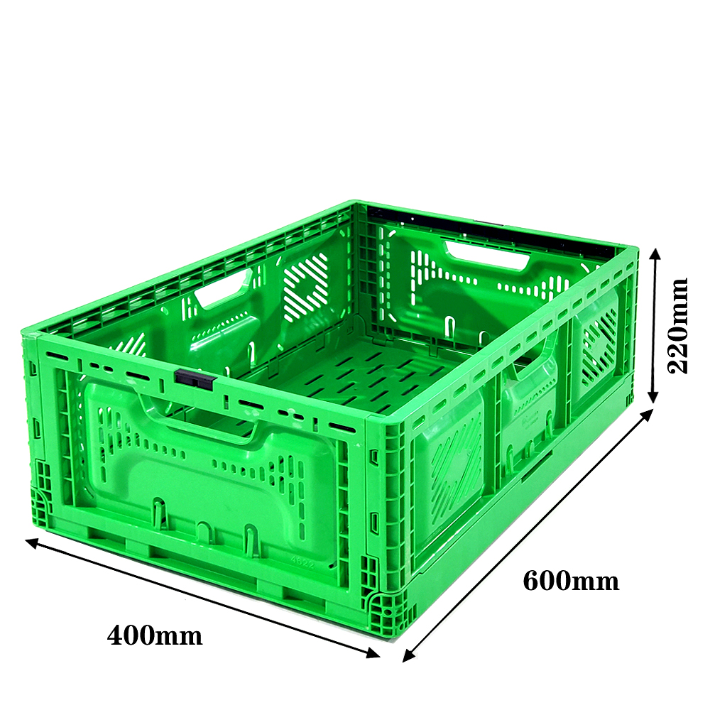 Foldable Mesh Crates For Vegetable Collapsible Plastic Shipping Crates 600x400x52mm