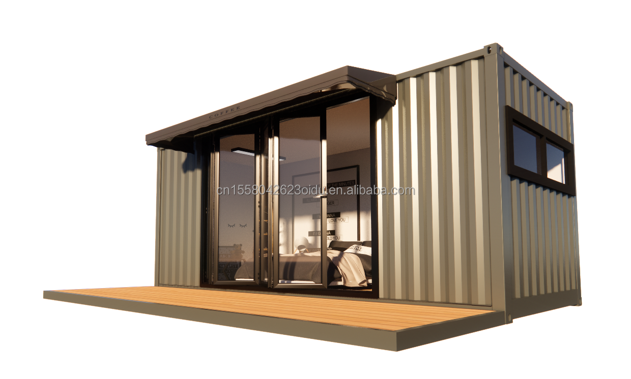 Residential Modular Prefabricated Trailer with 50/75/100mm Wave Sandwich Panel Walls 20ft Modern Design Style