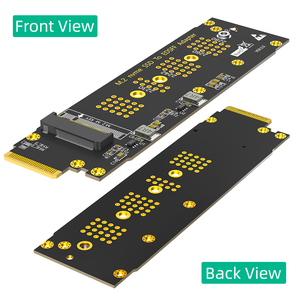 Ruler 1U GEN-Z EDSFF E1.S Interface to NGFF M.2 Key-M M2 NVMe SSD Converter Adapter Card