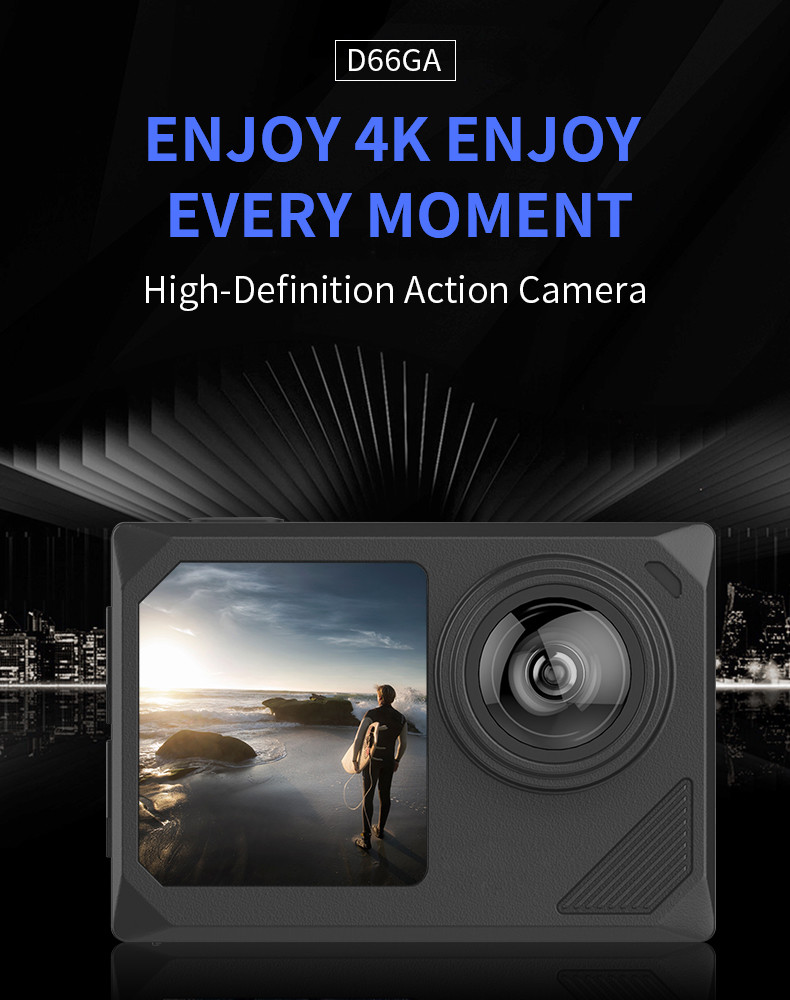 Wireless Selfie 1080P Sports Camera 400mAh Dual Screen Action