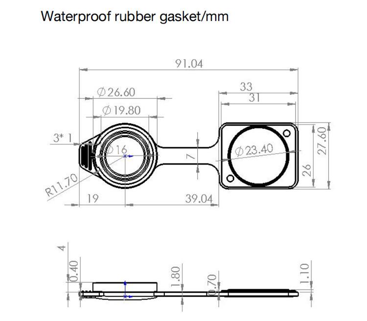 Female Powercon IP65 Waterproof 3 Core Connector Plastic Black