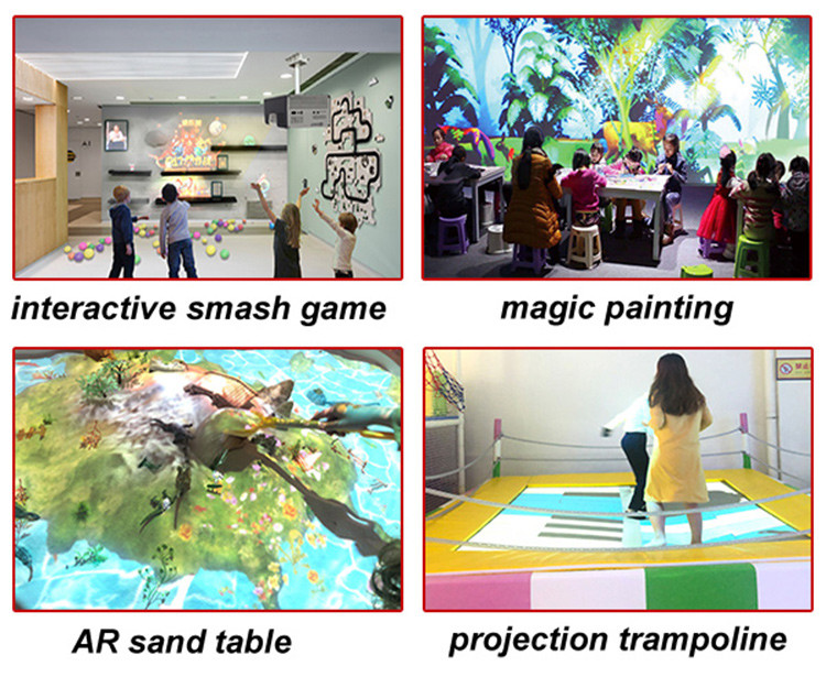 Indoor Interactive Floor Projector Slide Games Infrared Detector For Kids 3.0×2.2m