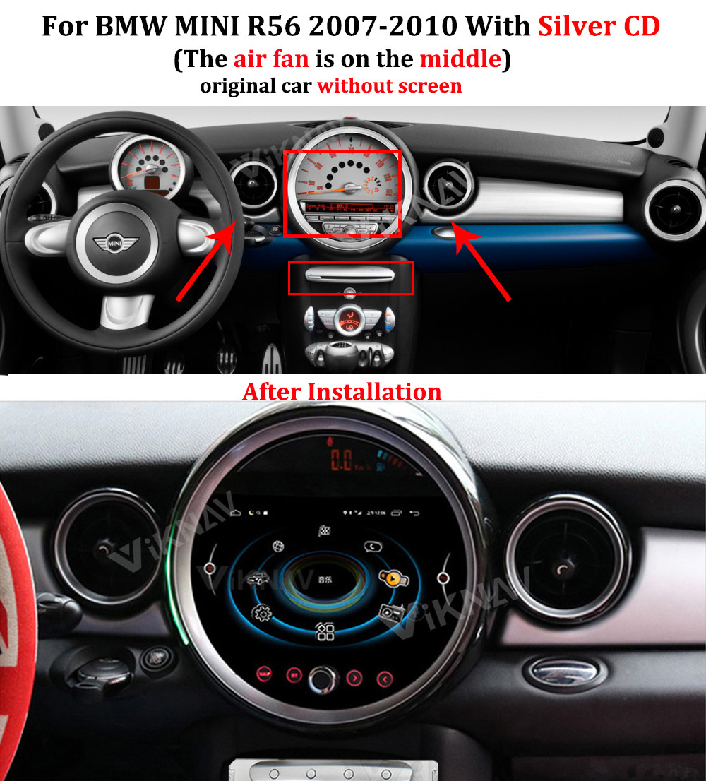 1024X600 Android Auto Car Radio For BMW Mini Cooper R56 R60 2007 2014