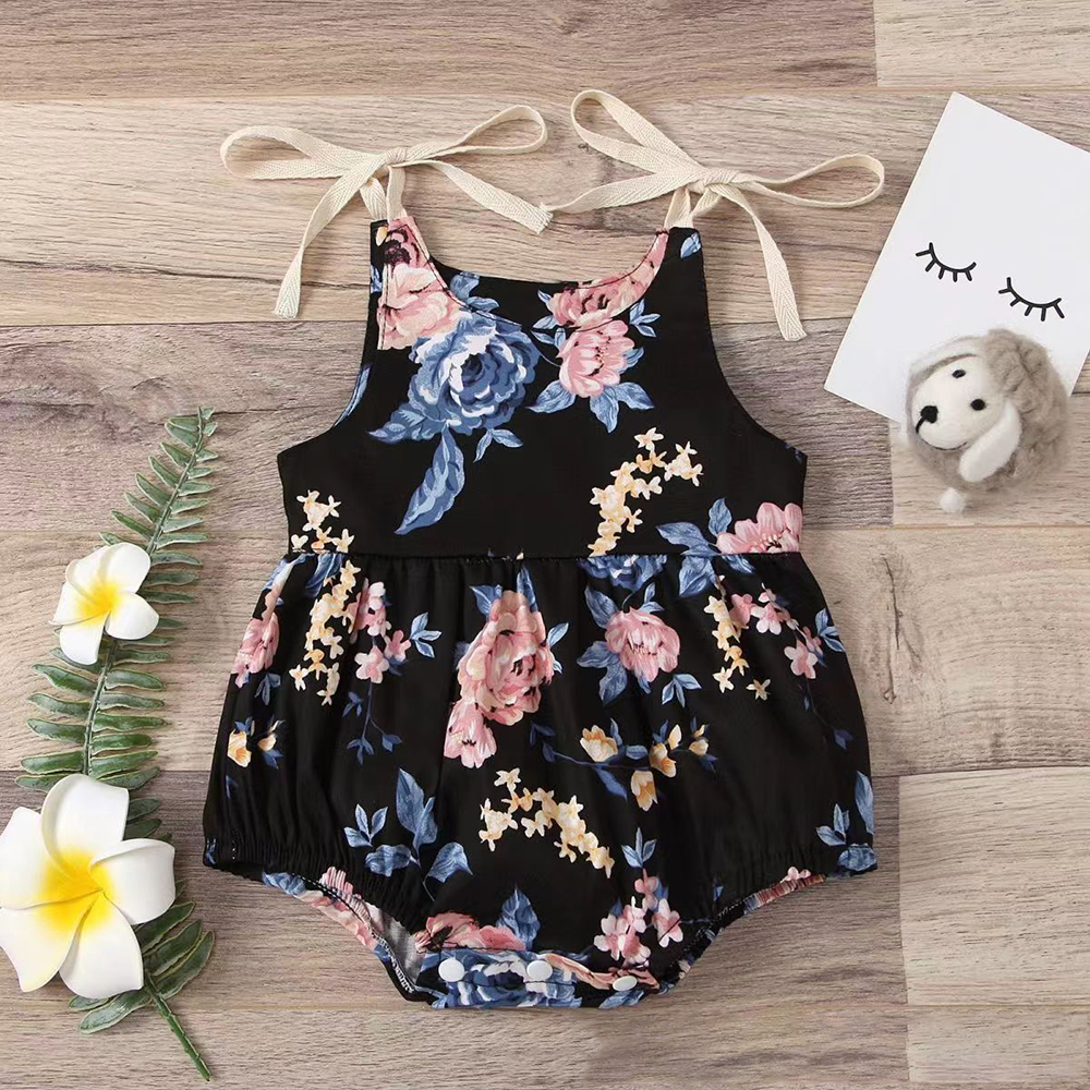 In Stock Summer High Quality Cute Soft Toddler Clothes Baby Girl Sleeveless Cotton Summer Kids Romper