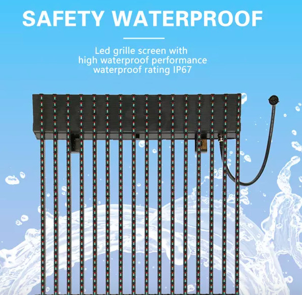 P7.8 P10 P15 Transparent Strip Led Mesh Screen Display Panel Outdoor