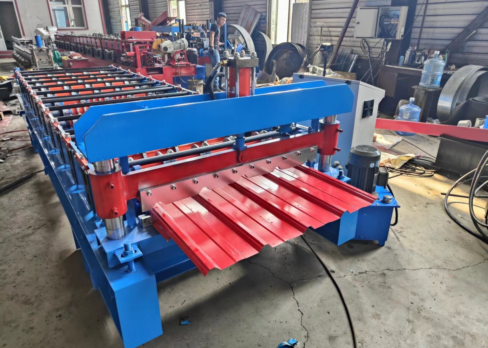 Plc Control Hydraulic Cutting Roll Forming Machine Ibr 840 Profile