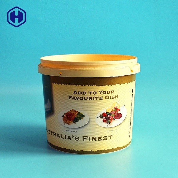 Hot Food Round Plastic Tubs With Lids Customized High Resolution Printing