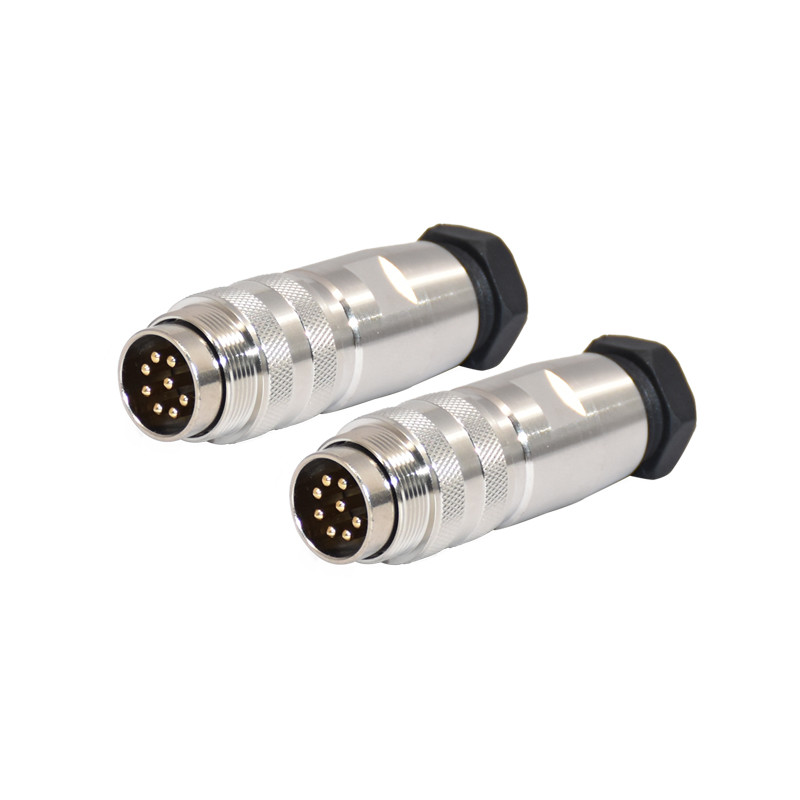 PA66 M16 14 Pin Waterproof Connector Shield Cable Male Plug And Back Mount Female Socket