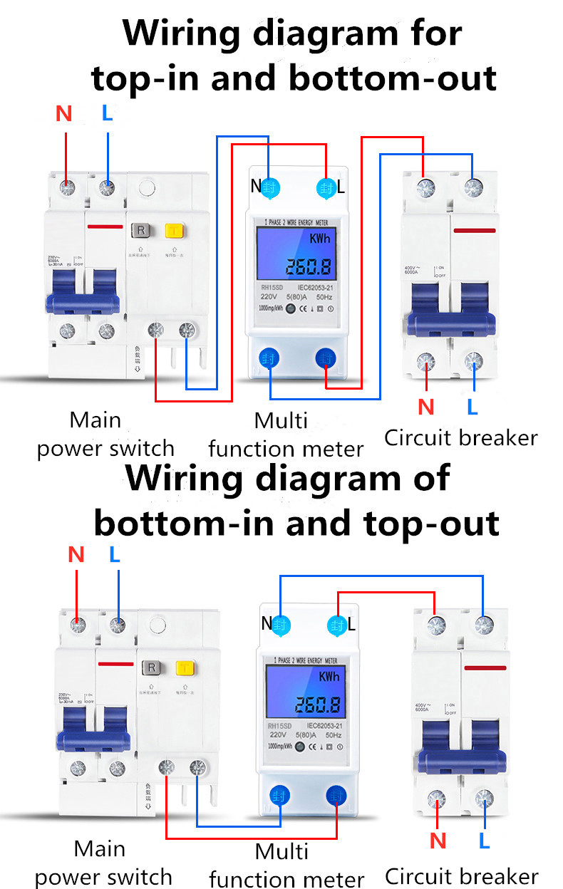 Good Quality and Low Price Electronic DIN rail type Active power meter with LCD display