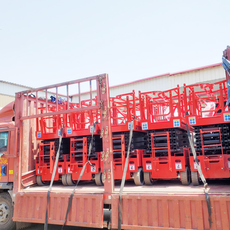 4m 10m 12m Mobile Hydraulic Table Lift Diesel Engine Drive Single Person Scissor Lift For Rough Terrain