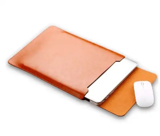 Office PU Laptop Sleeve Leather Bag Embossing Logo 15 / 16 Inch For Macbook Pro Macbook A