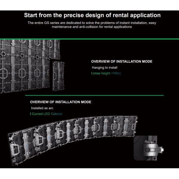 Guide Visual Professional Rental LED Video Wall P3.91, No Black Screen Design, Outdoor Event Display