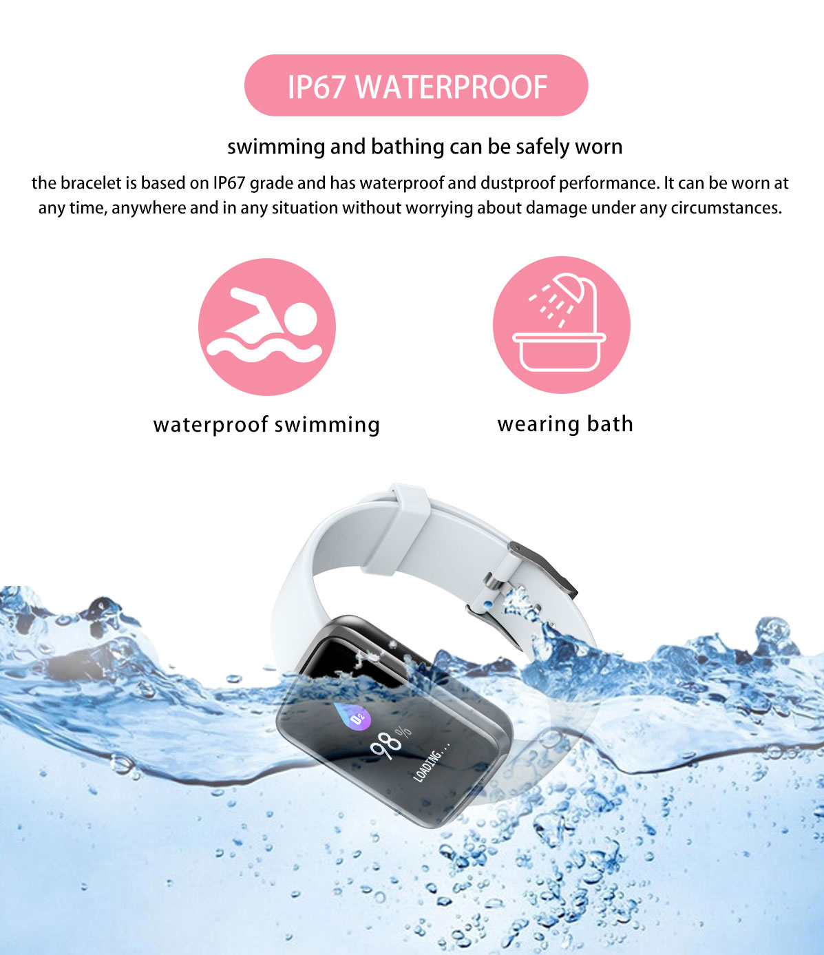 Steel 202 Health Monitoring Smartwatch 260 MM Zinc alloy glass body temperature wristband