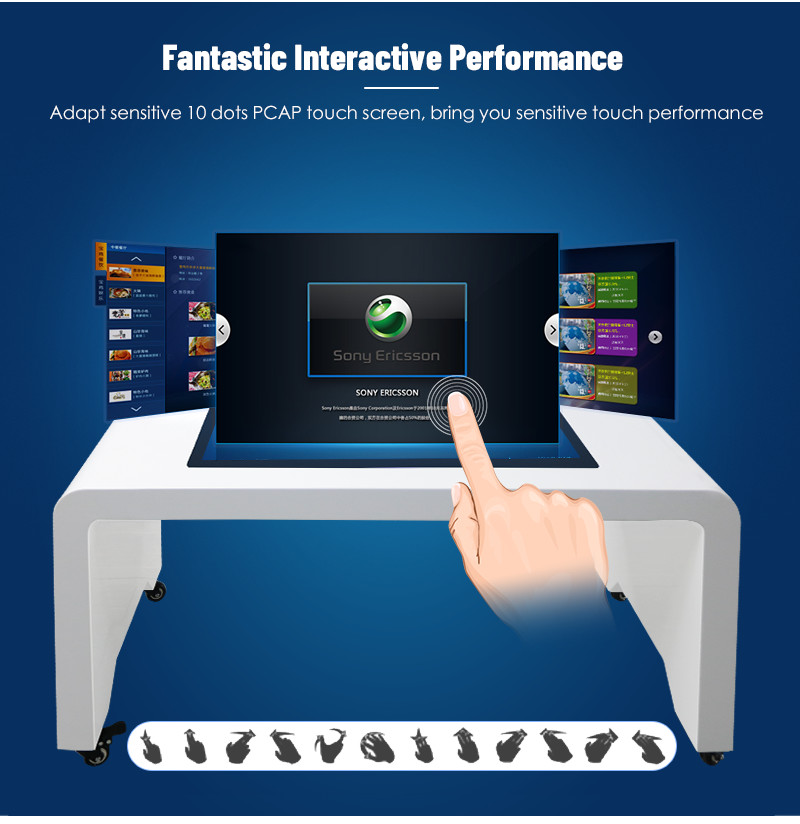 High Brightness Interactive Touch Screen Coffee Table 32 43 Inch Smart