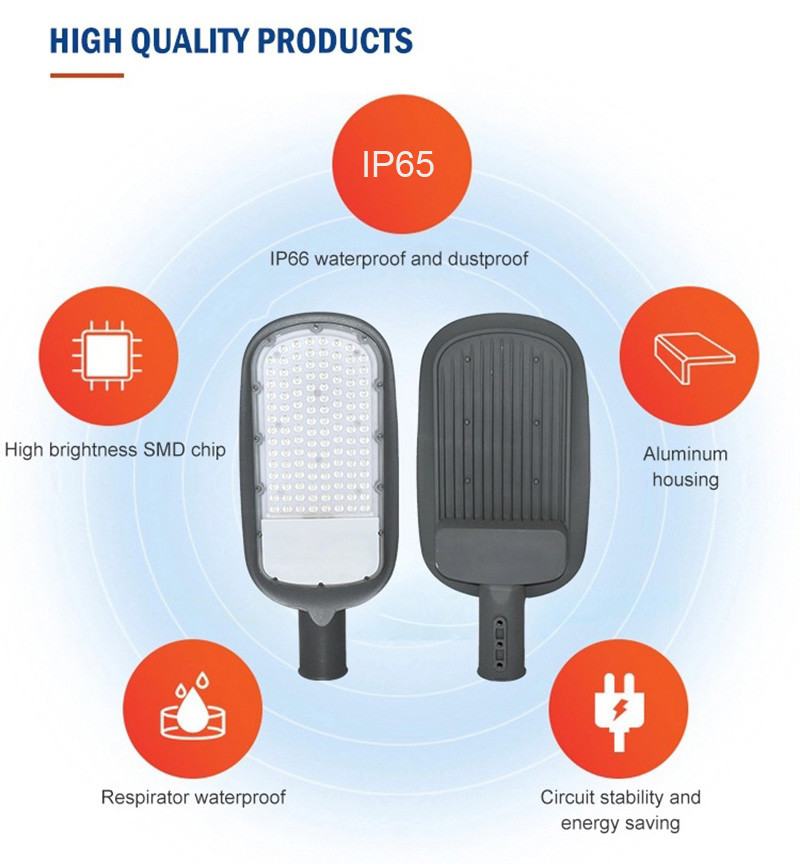 150w AC Led Flood Street Light Customizable Street Lamp Fixtures