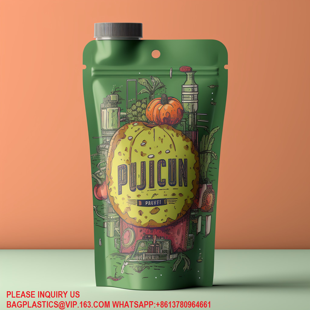 Custom Refillable Alcohol Soy Milk Jelly Juice Liquid Beverage Bottle Eco-Friendly Spout
