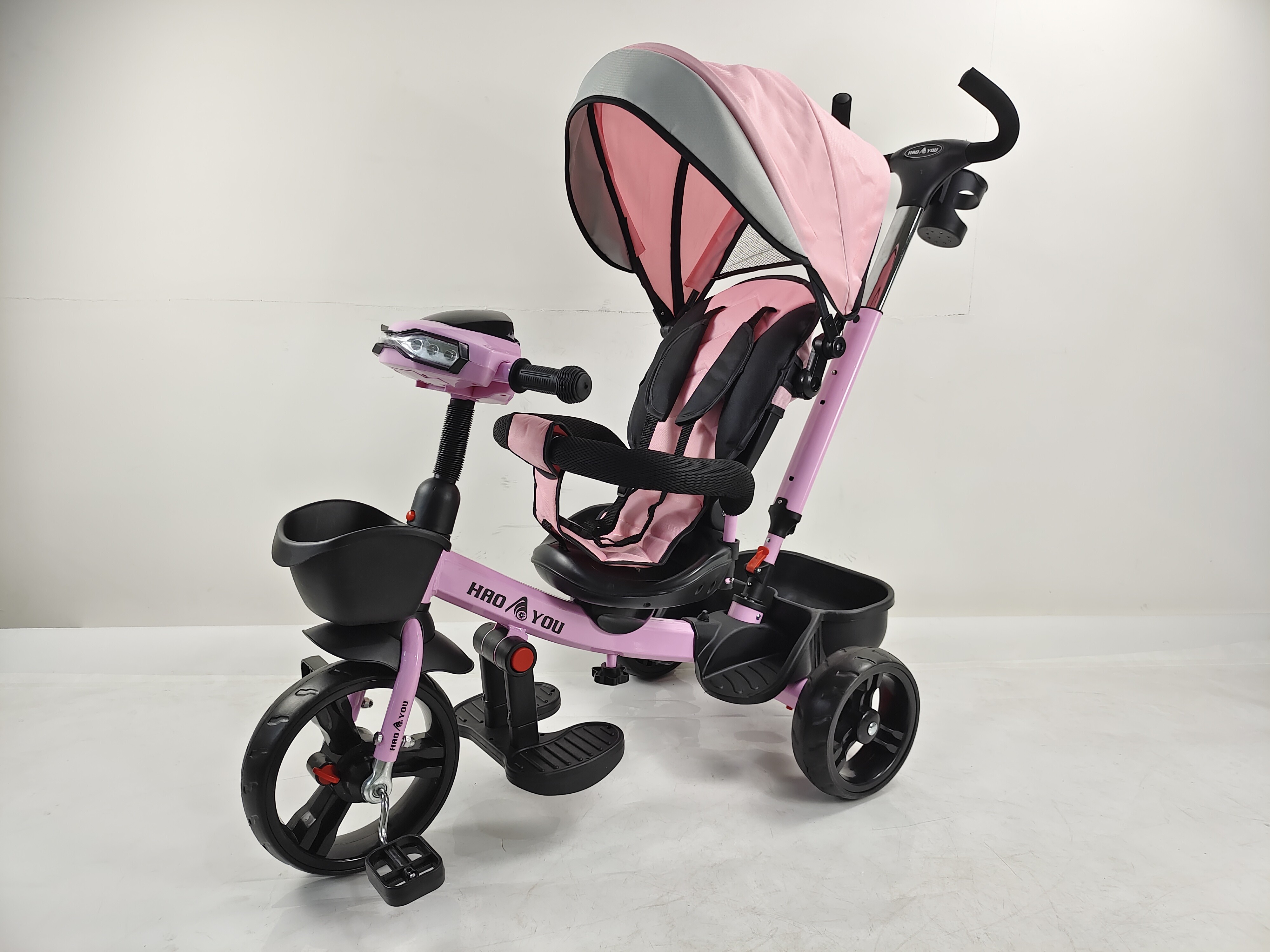 Red 3-Wheel Child Tricycle With Steel Handlebar And Plastic Seat Baby Carriage