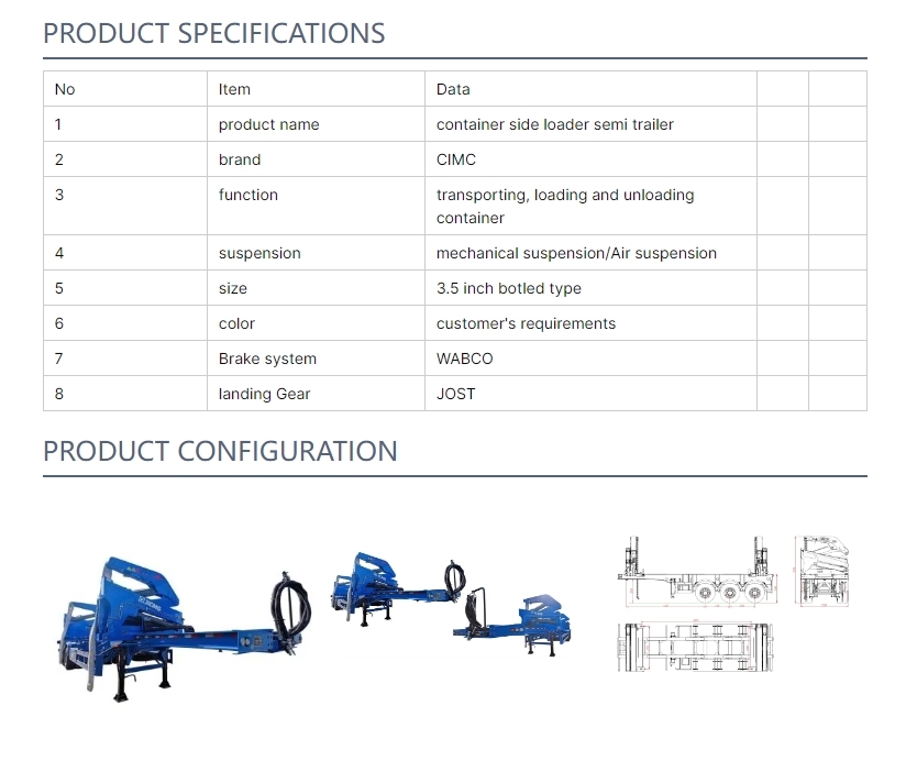 Side Loader Semi Trailer Optimized For Efficient Container Loading Unloading Enhanced Stability And Safety
