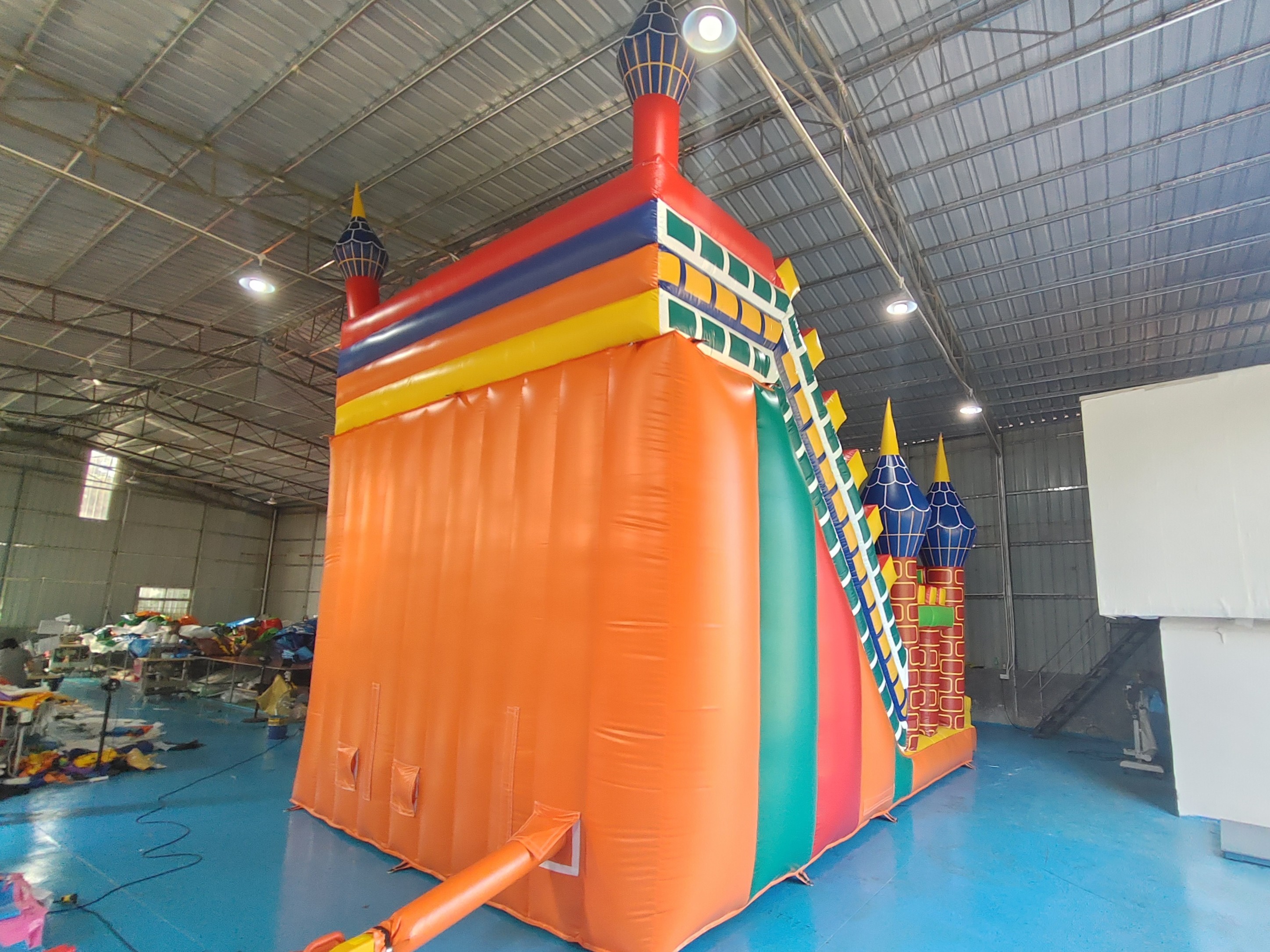 Commercial PVC Inflatable Slide Castle Wide Slides Exotic Charm Castle Inflatable Dry Slide For Kids And Adults