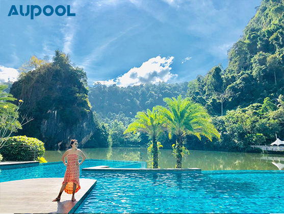 Private Villa Garden Acrylic Glass Pool Resistant To Weather Floor Swimming Pool