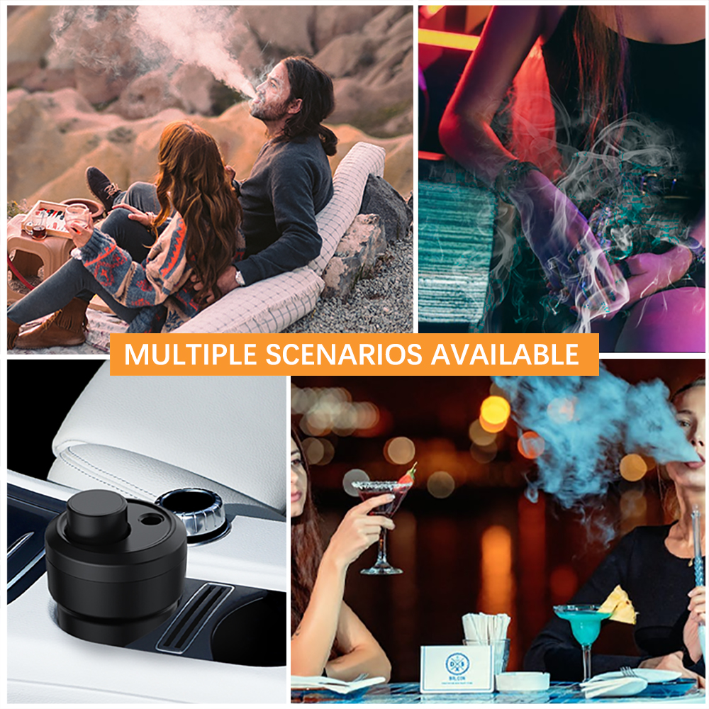 Complete Chicha Mini Hookah Set Fancy Healthy Smoking Function with Black Glass Straw