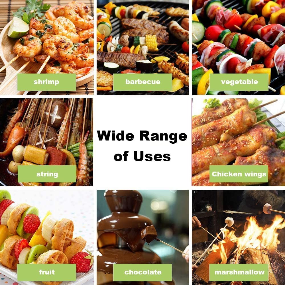 Natural Roasting Bamboo 4mm Flat BBQ Skewers