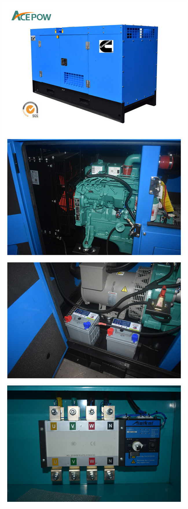 IP45 120KVA 100KW Standby Diesel Generator , Canopy Diesel Generator